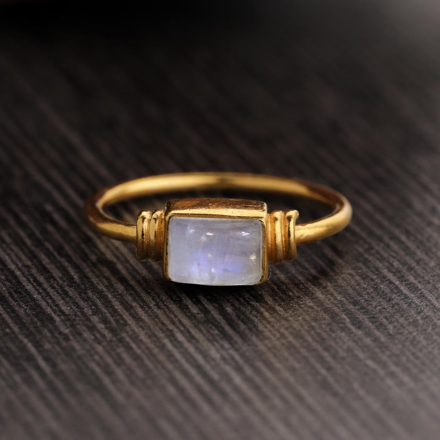Natural Carnelian Ring, Baguette Ring, Gold Ring, Gemstone Carnelian Ring, Handmade Ring, Statement Ring, Birthstone Ring