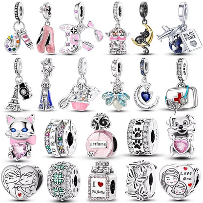 Hot Sale 925 Silver Charms Beads Fit Original Pan Bracelet Making for Woman Jewelry Fashion Pendant