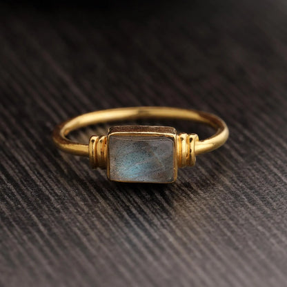 Natural Carnelian Ring, Baguette Ring, Gold Ring, Gemstone Carnelian Ring, Handmade Ring, Statement Ring, Birthstone Ring