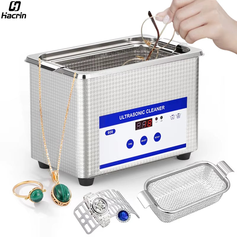 Ultrasonic Cleaner Ultrasound Glasses Jewelry Cleaner 40KHZ High Frequency Ultrasonic Washing Bath for Glasses Jewelry Cleaning